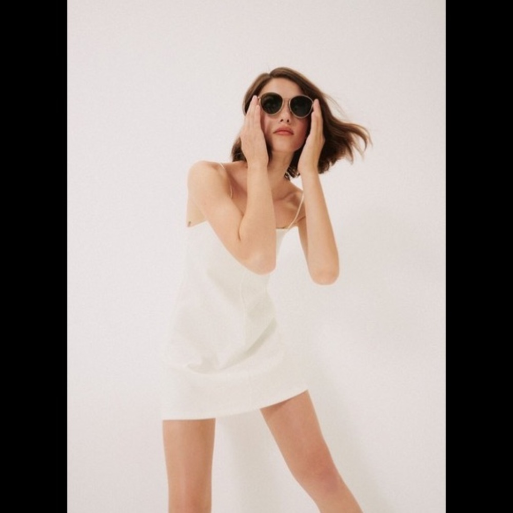 White M Strappy Mini Minimalist Night Out Dress